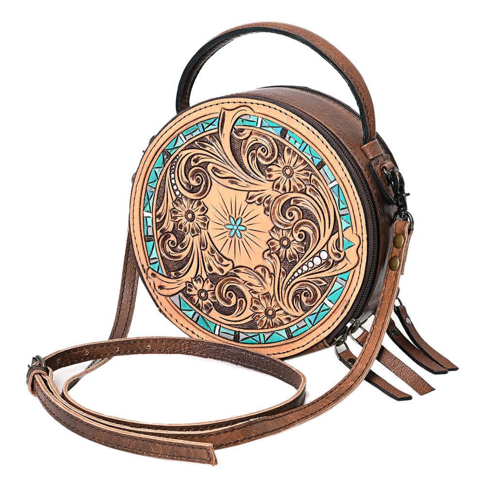 American Darling Canteen Hand Tooled Genuine Leather