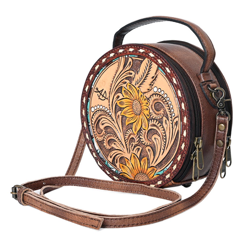 American Darling Canteen Hand Tooled Genuine Leather