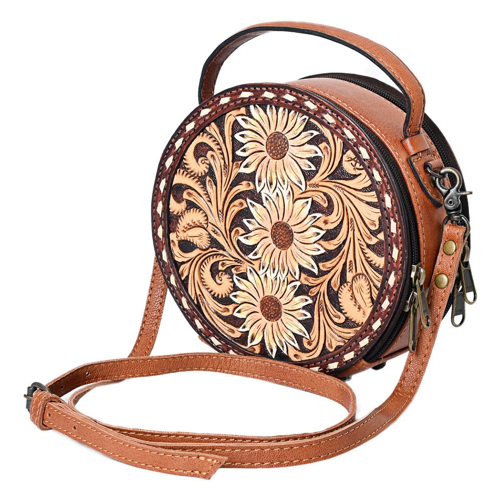 American Darling Canteen Hand Tooled Genuine Leather