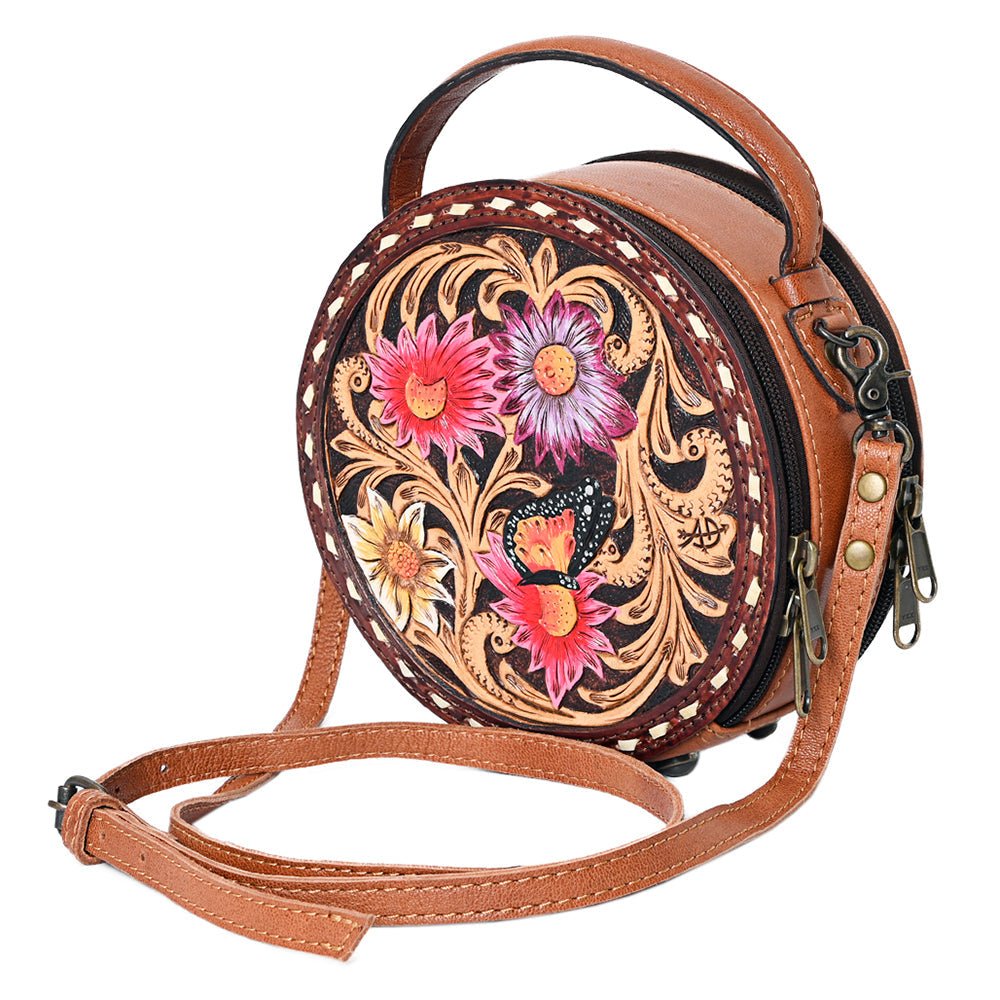 American Darling Canteen Hand Tooled Genuine Leather