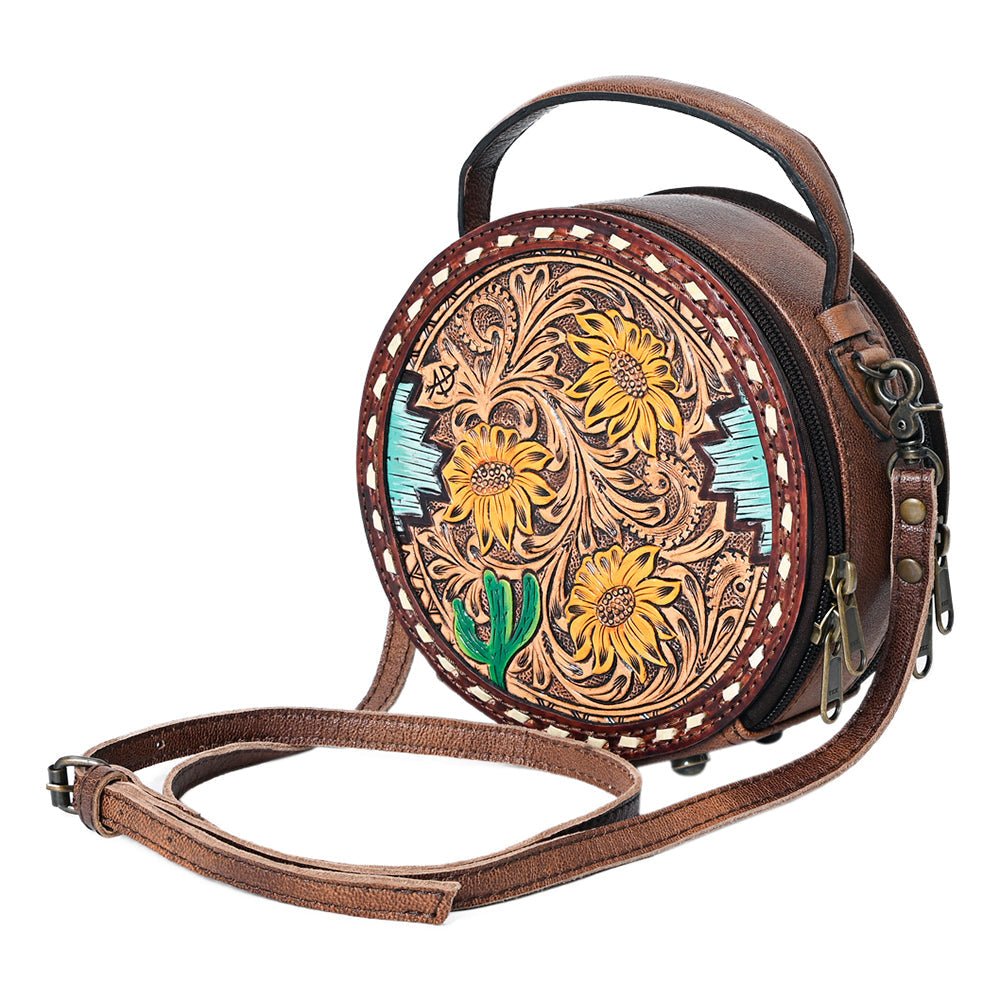 American Darling Canteen Hand Tooled Genuine Leather