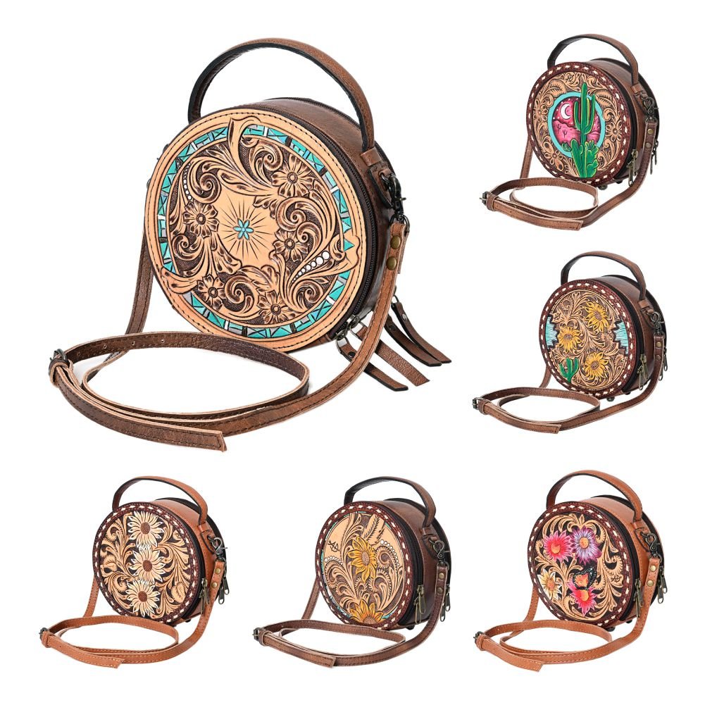 American Darling Canteen Hand Tooled Genuine Leather