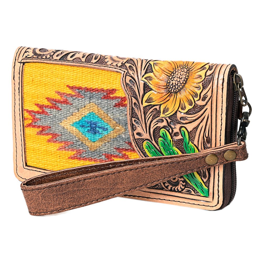 American Darling Organiser Hand Tooled Saddle Blanket Genuine Leather