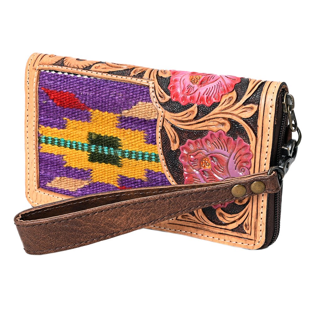 American Darling Organiser Hand Tooled Saddle Blanket Genuine Leather