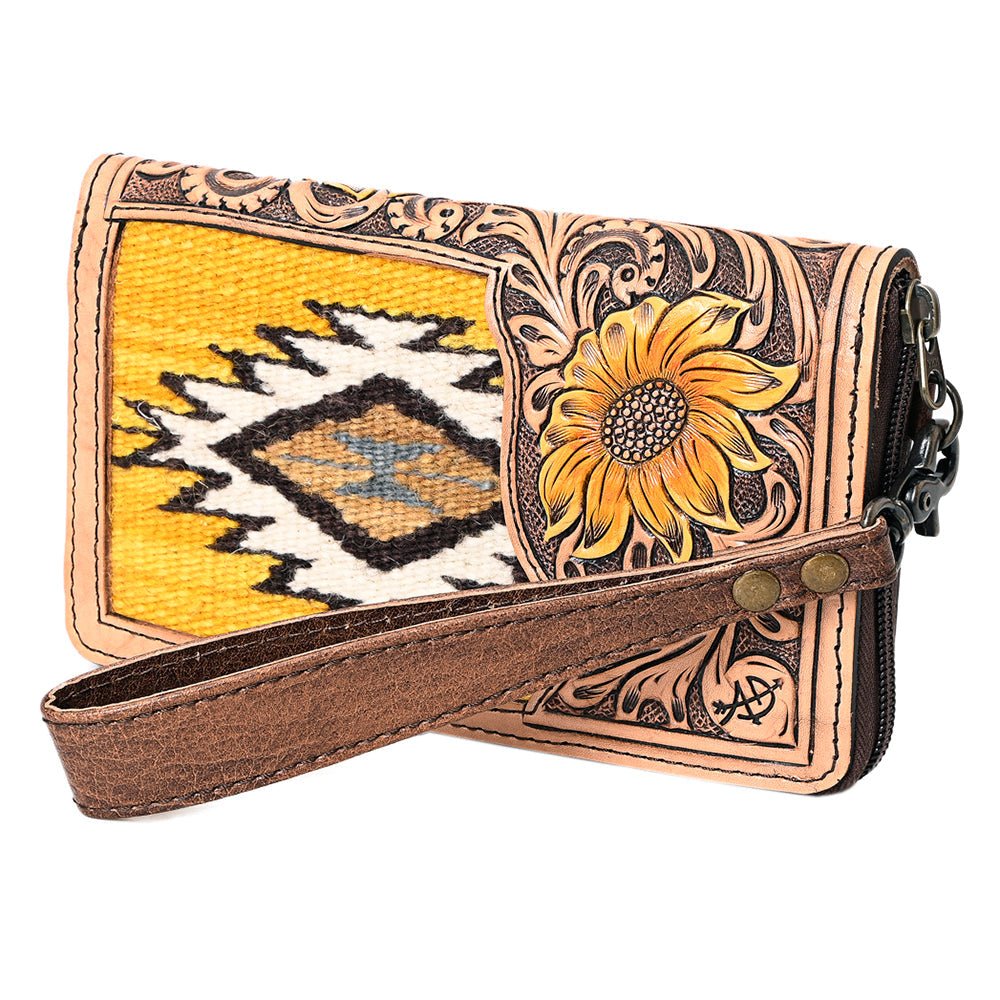 American Darling Organiser Hand Tooled Saddle Blanket Genuine Leather