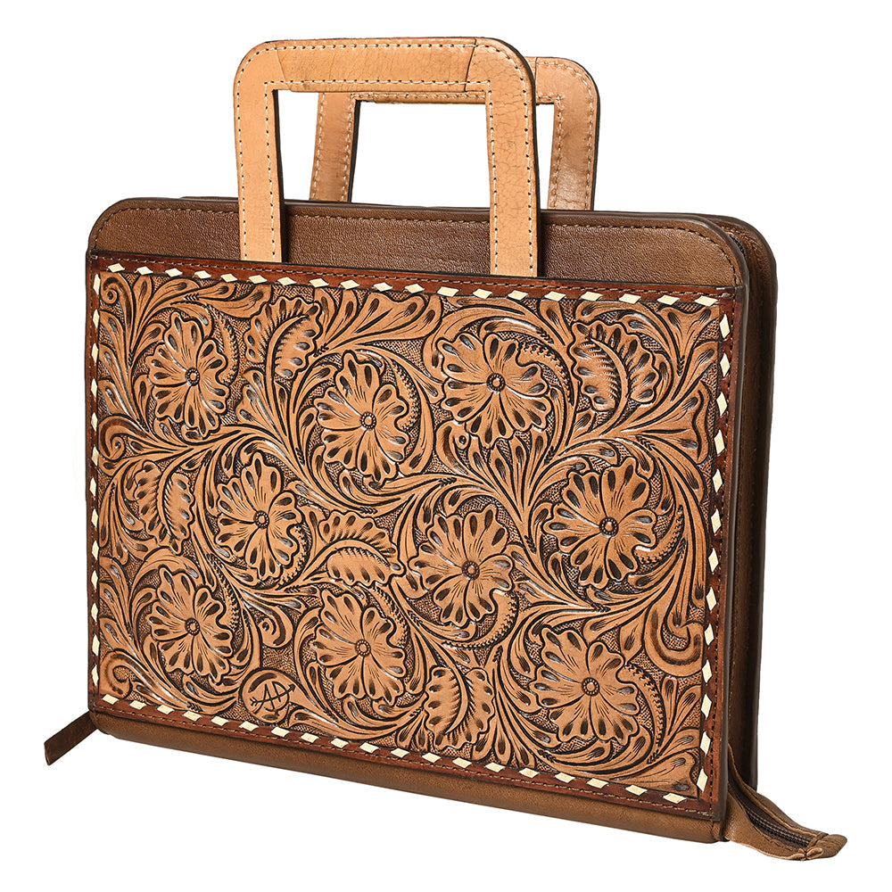 American Darling Briefcase Hand Tooled Genuine Leather