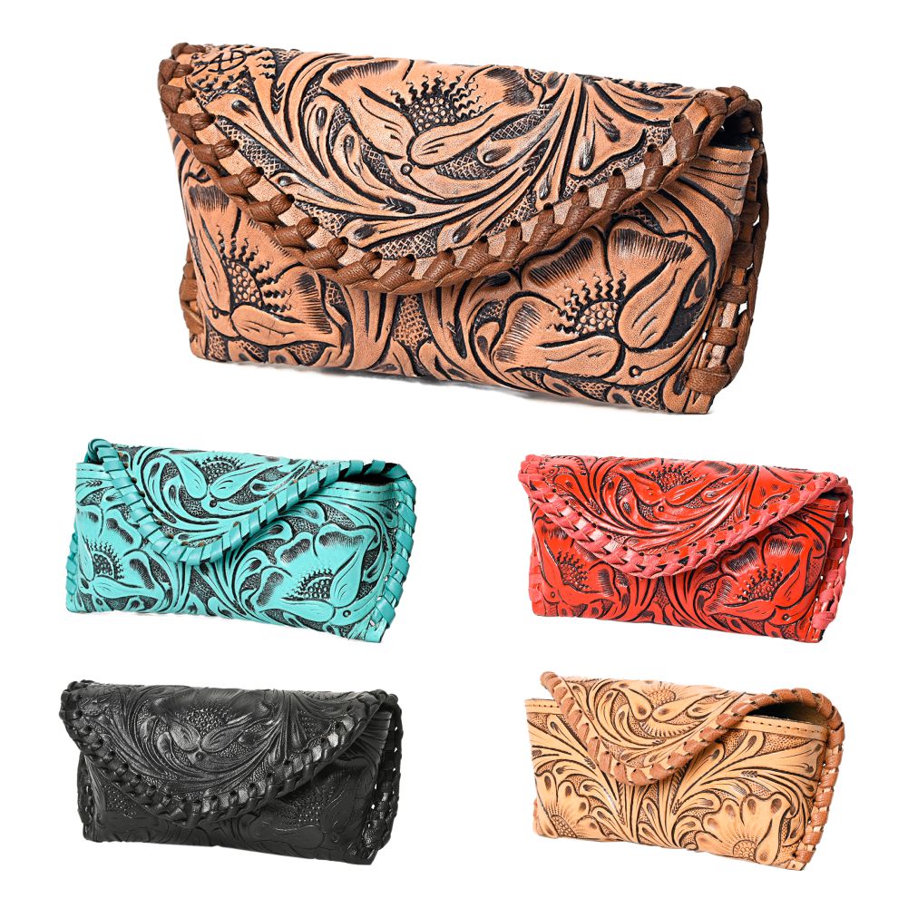American Darling Sunglass Case Hand Tooled Genuine Leather