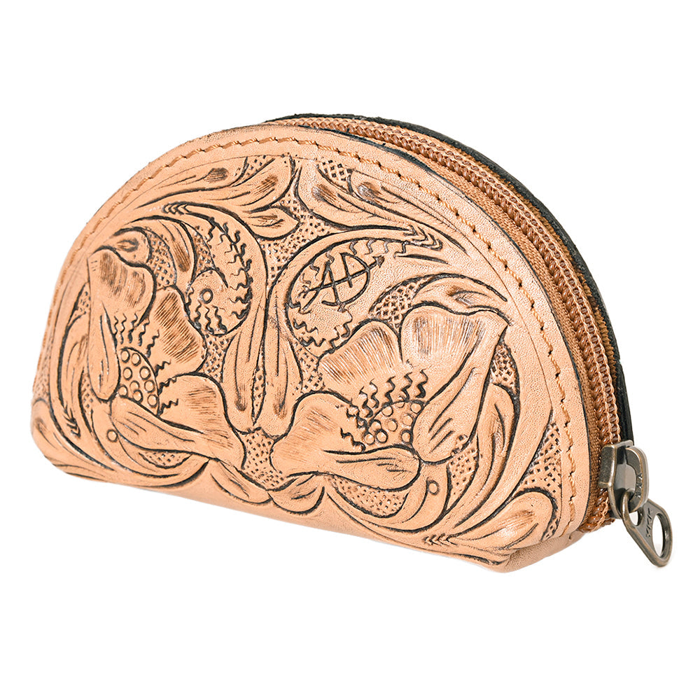 American Darling Coin Purse Hand Tooled Genuine Leather