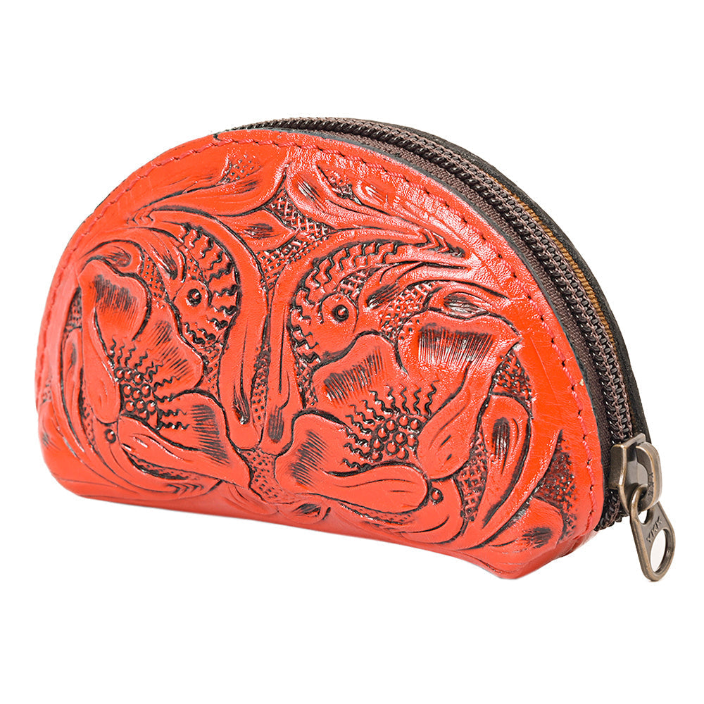 American Darling Coin Purse Hand Tooled Genuine Leather