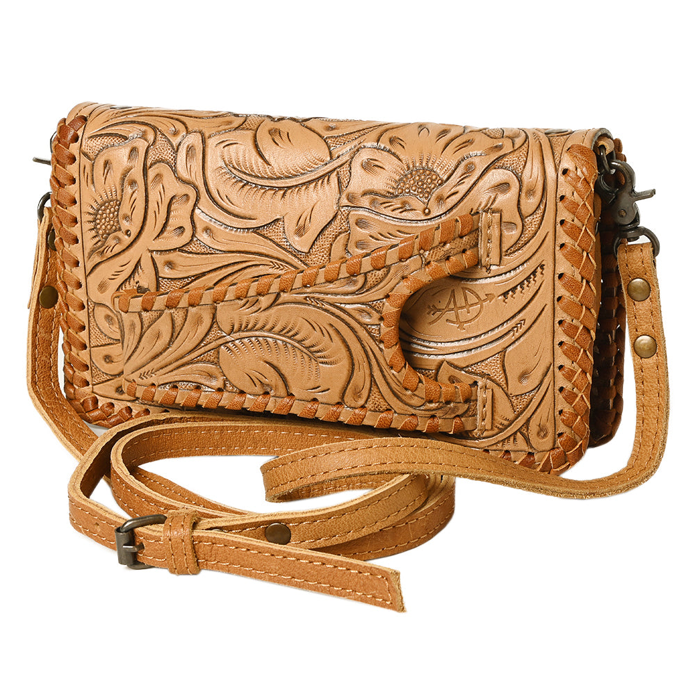 American Darling Clutch Hand Tooled Genuine Leather