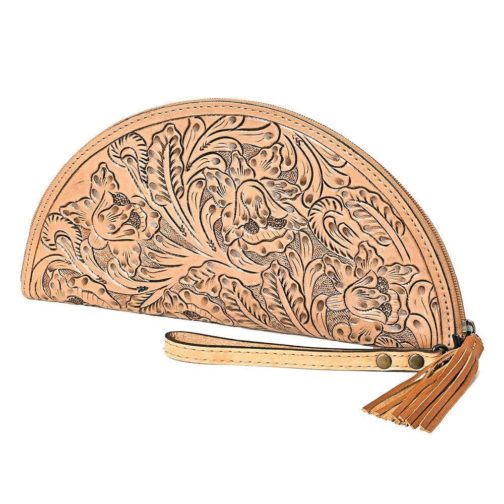 American Darling Clutch Hand Tooled Genuine Leather