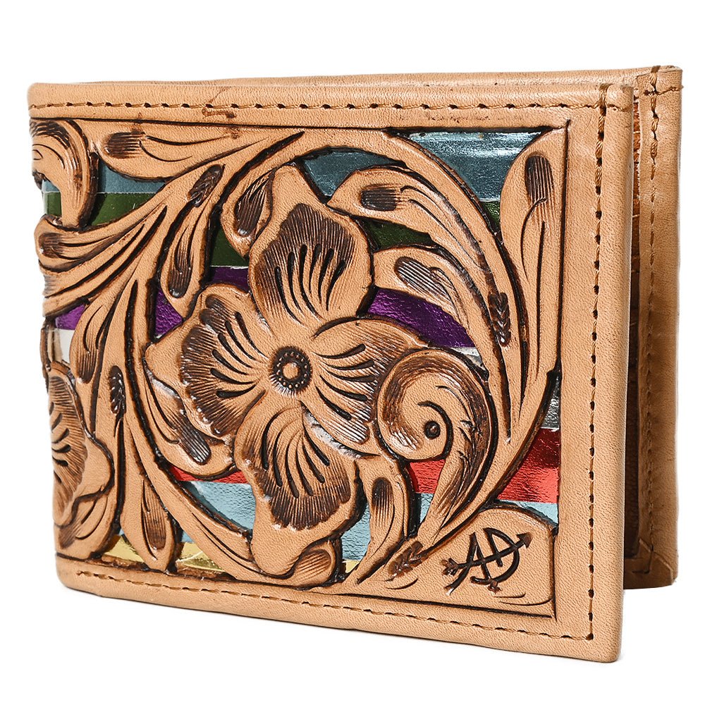 American Darling Wallet Hand Tooled Genuine Leather