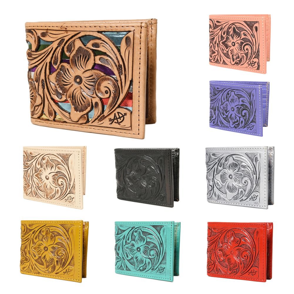 American Darling Wallet Hand Tooled Genuine Leather