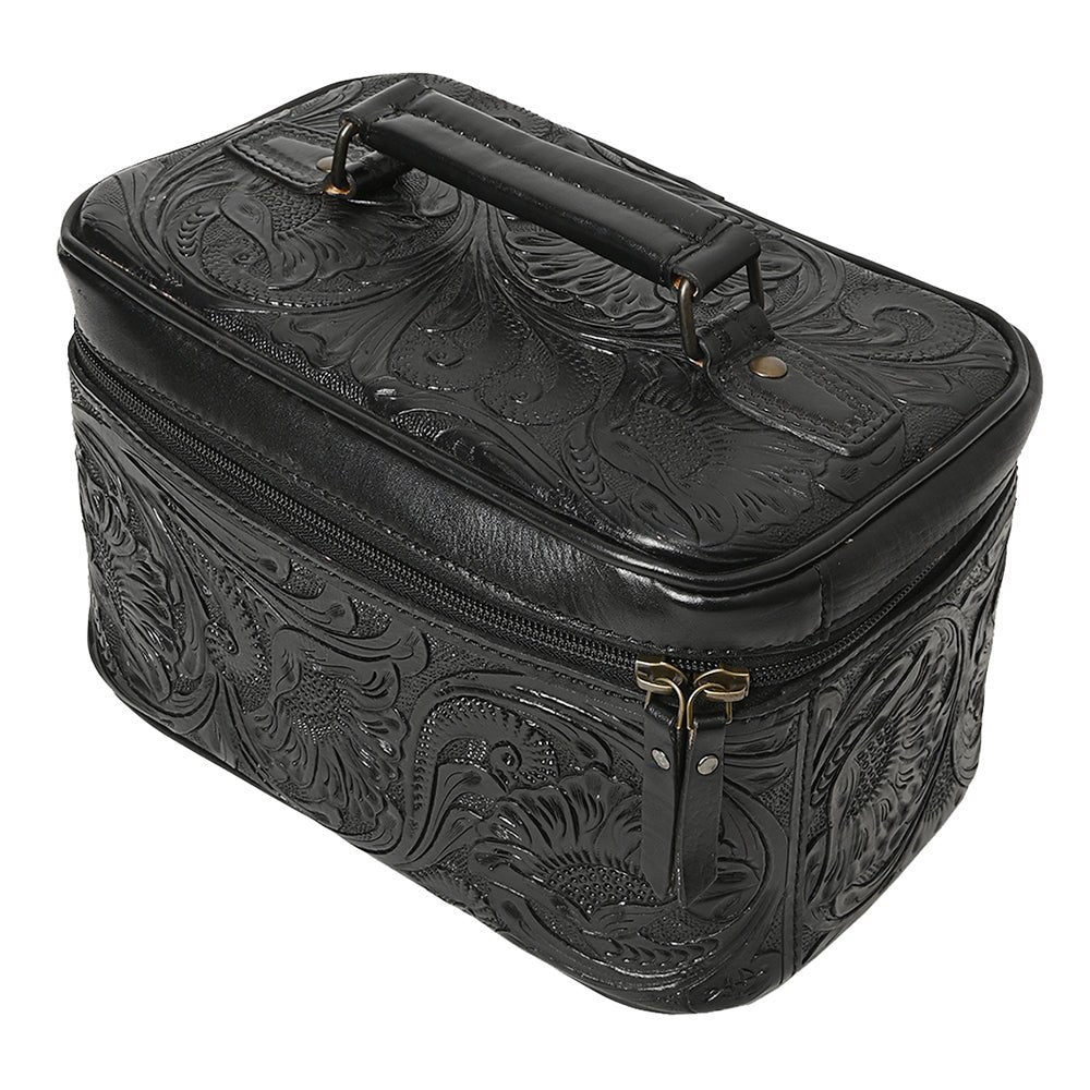 American Darling Jewelry Case Hand Tooled Genuine Leather