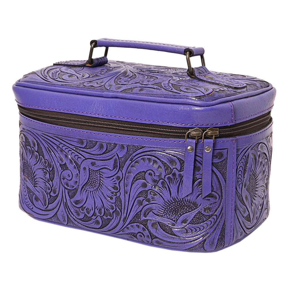 American Darling Jewelry Case Hand Tooled Genuine Leather