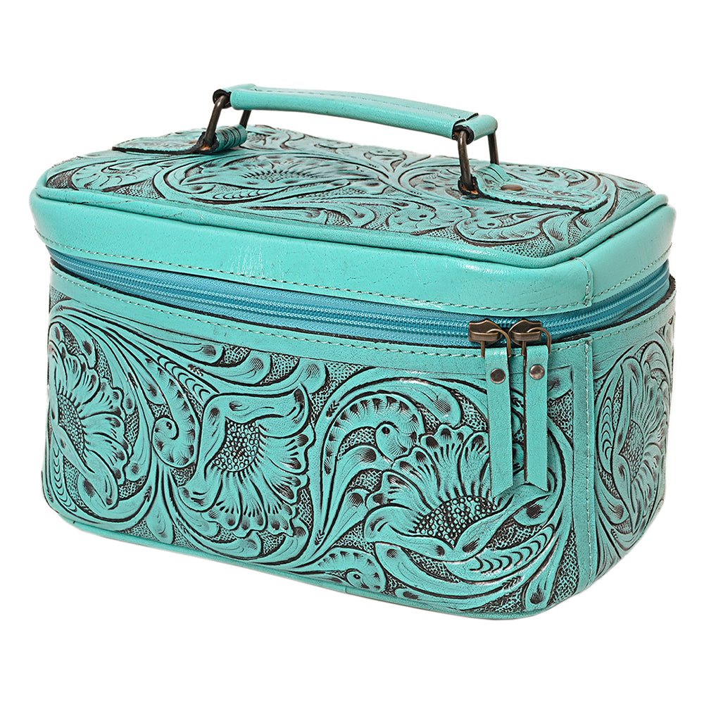 American Darling Jewelry Case Hand Tooled Genuine Leather