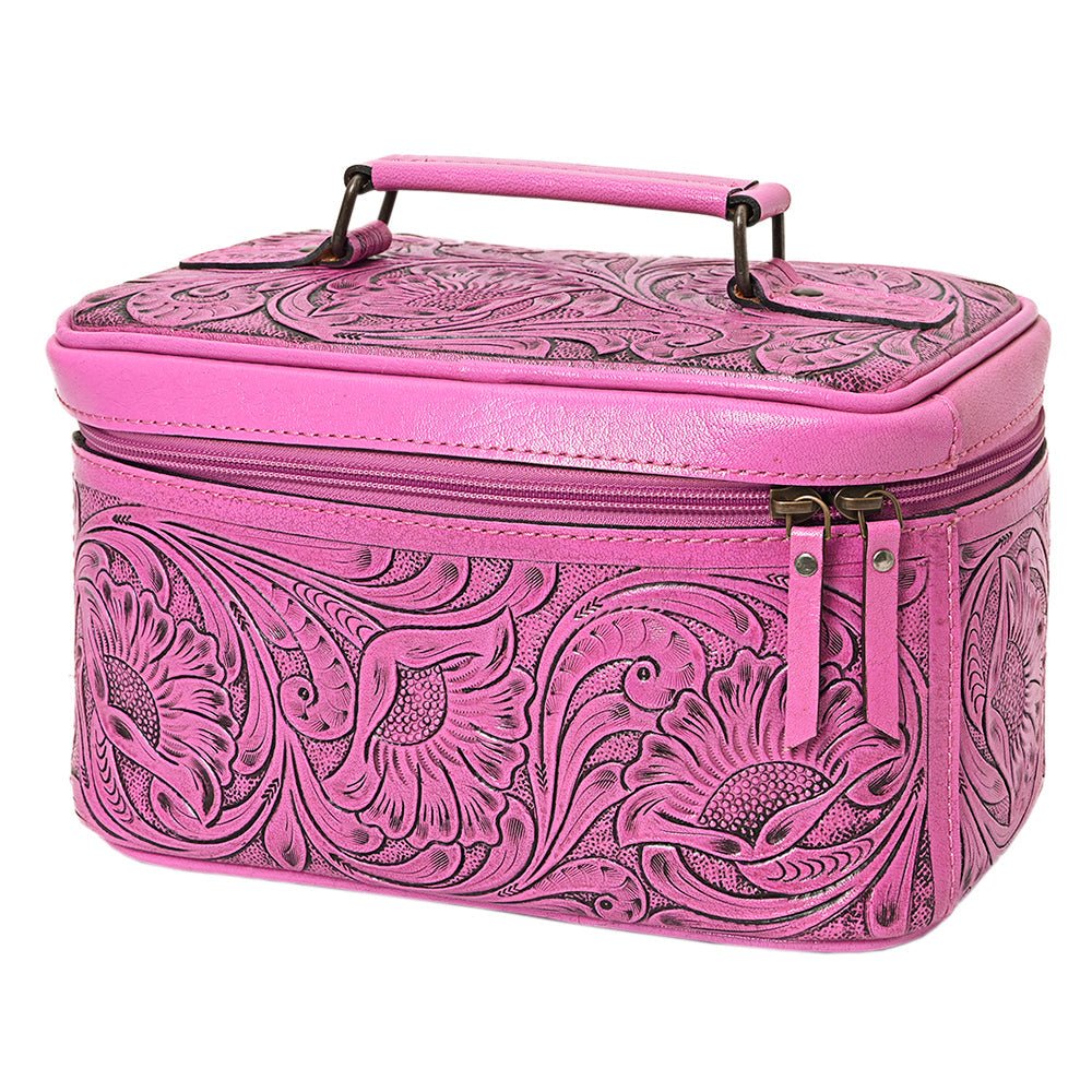 American Darling Jewelry Case Hand Tooled Genuine Leather
