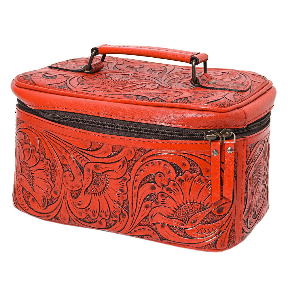 American Darling Jewelry Case Hand Tooled Genuine Leather