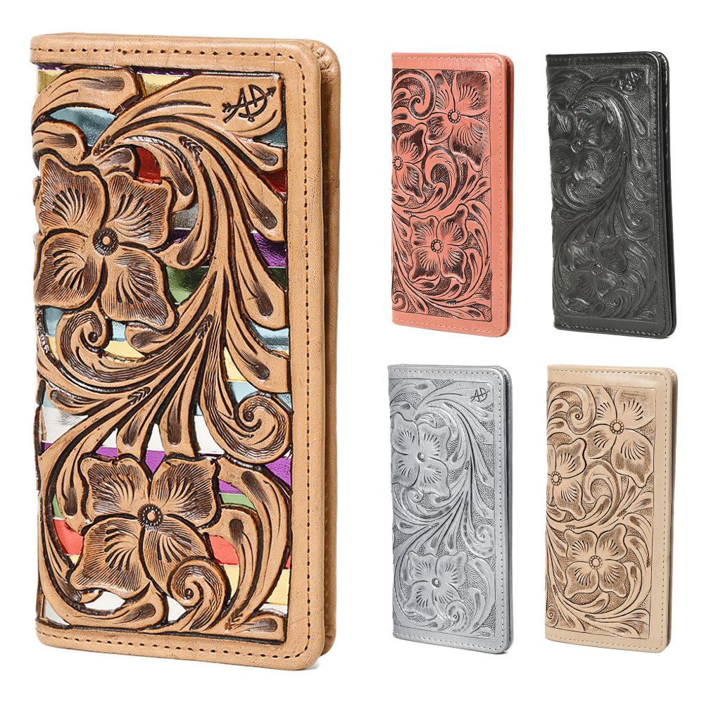 American Darling Wallet Hand Tooled Genuine Leather
