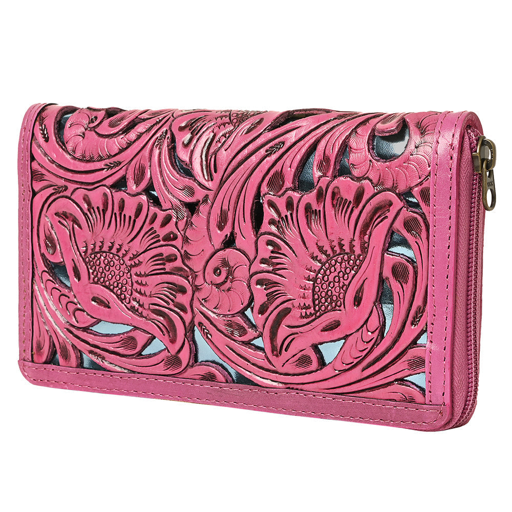 American Darling Wallet Hand Tooled Genuine Leather