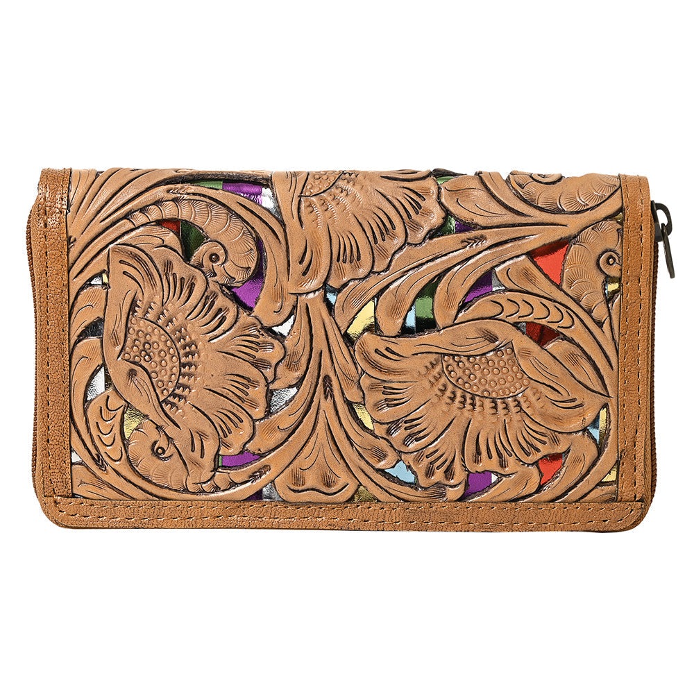American Darling Wallet Hand Tooled Genuine Leather