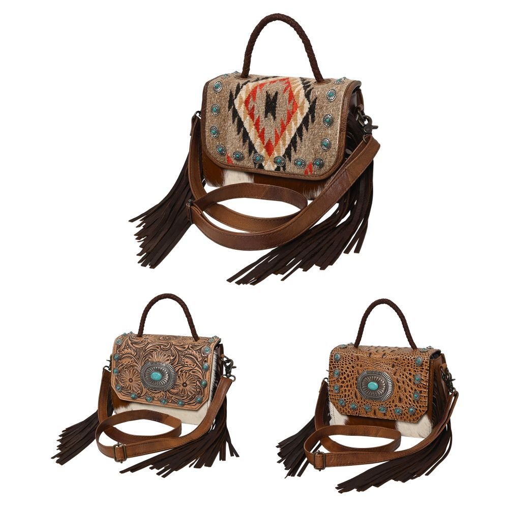 American Darling Briefcase Saddle Blanket Hair-On Genuine Leather
