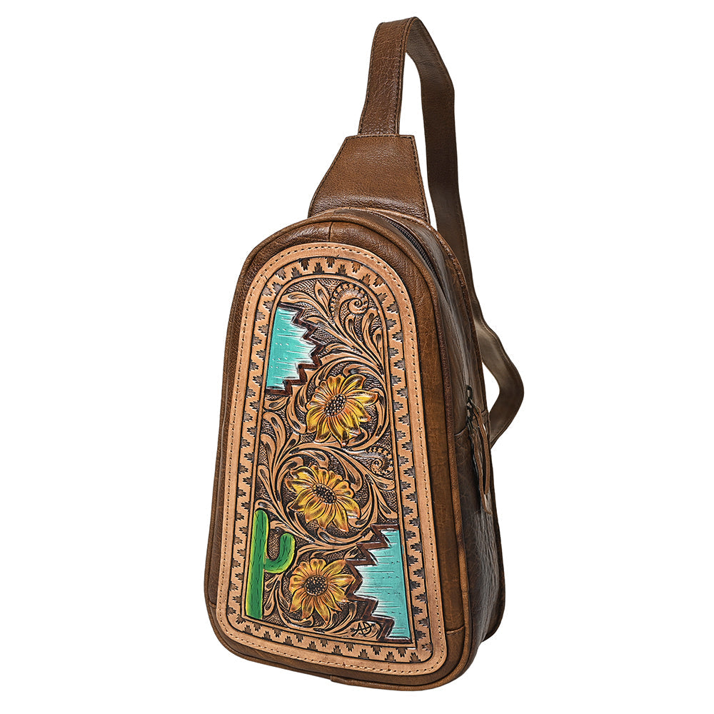 American Darling Crossbody Hand Tooled Genuine Leather