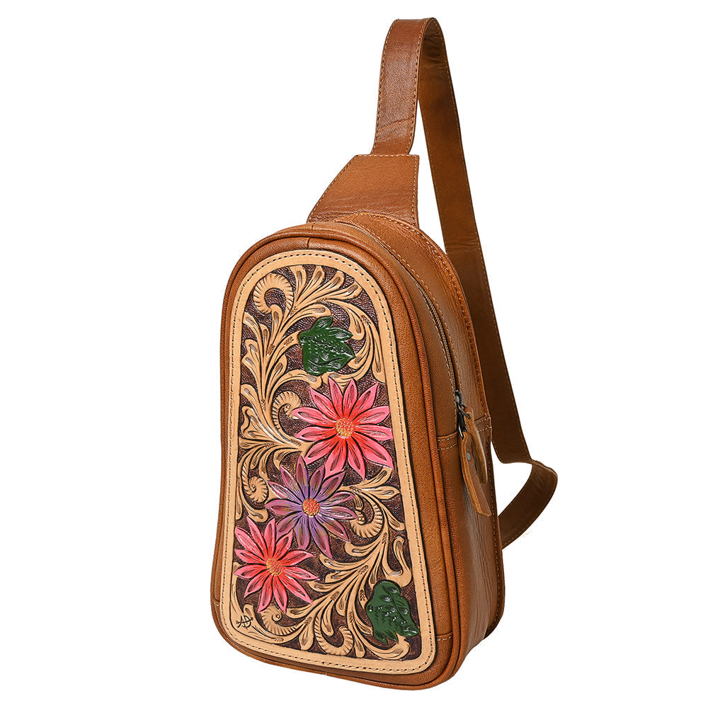 American Darling Crossbody Hand Tooled Genuine Leather