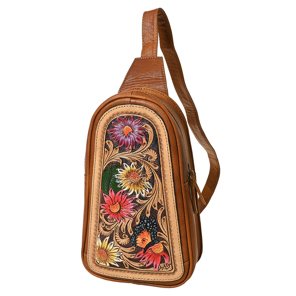 American Darling Crossbody Hand Tooled Genuine Leather