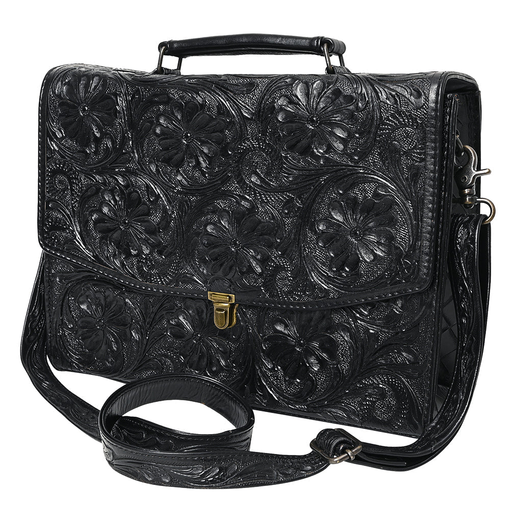 American Darling Briefcase Hand Tooled Genuine Leather