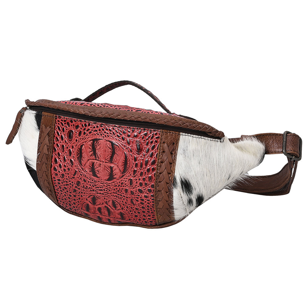 American Darling Pouch Hair-On Crocodile Embossed Genuine Leather