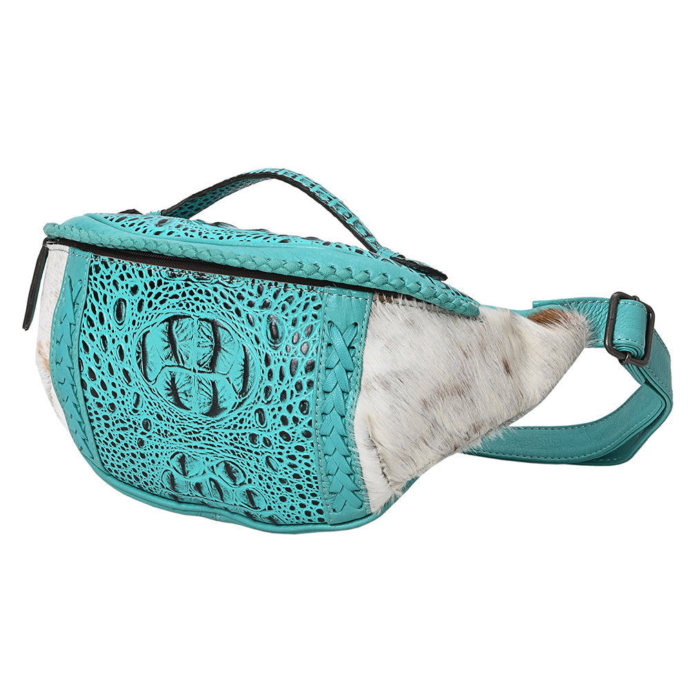 American Darling Pouch Hair-On Crocodile Embossed Genuine Leather