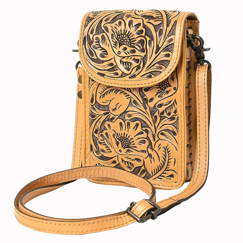 American Darling Cell Phone Holder Hand Tooled Genuine Leather