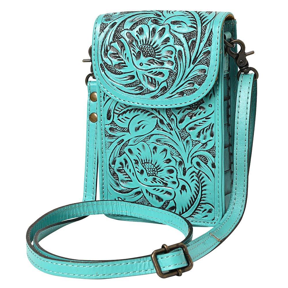 American Darling Cell Phone Holder Hand Tooled Genuine Leather