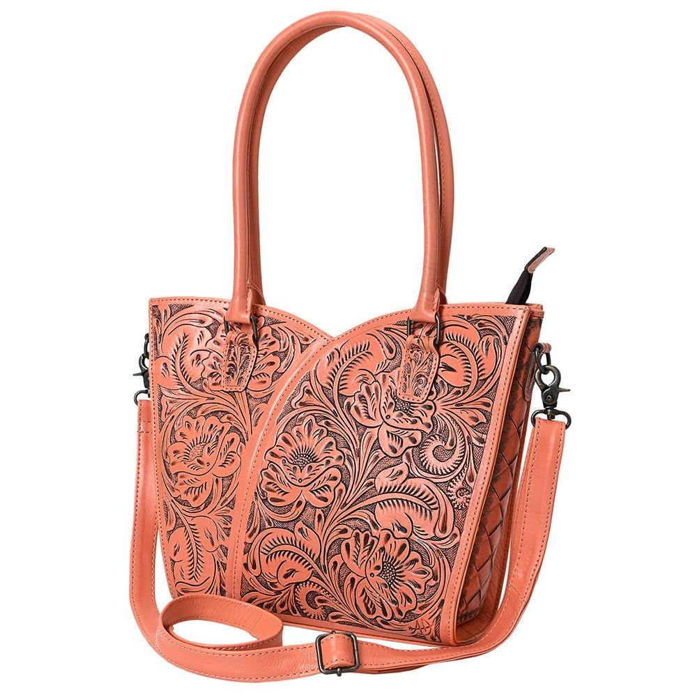 Tote Hand Tooled Genuine Leather
