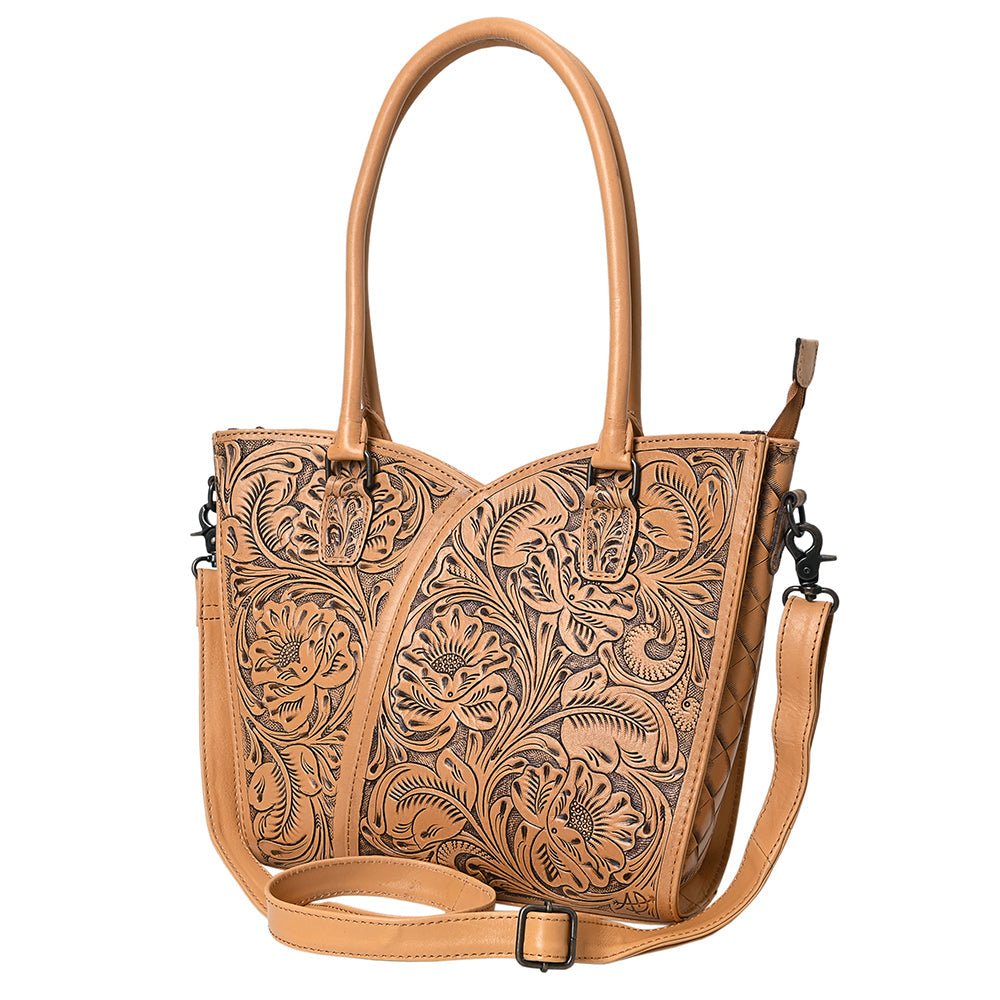 Tote Hand Tooled Genuine Leather