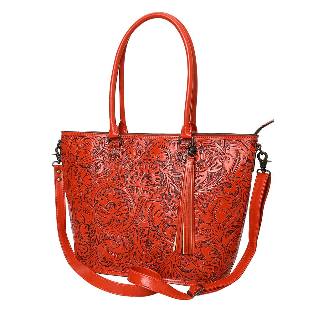 American Darling Tote Hand Tooled Genuine Leather