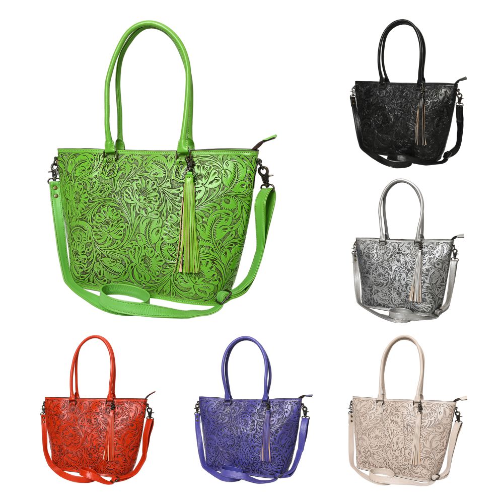 American Darling Tote Hand Tooled Genuine Leather