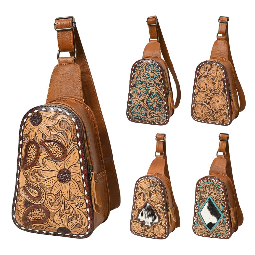 American Darling Sling Hand Tooled Genuine Leather