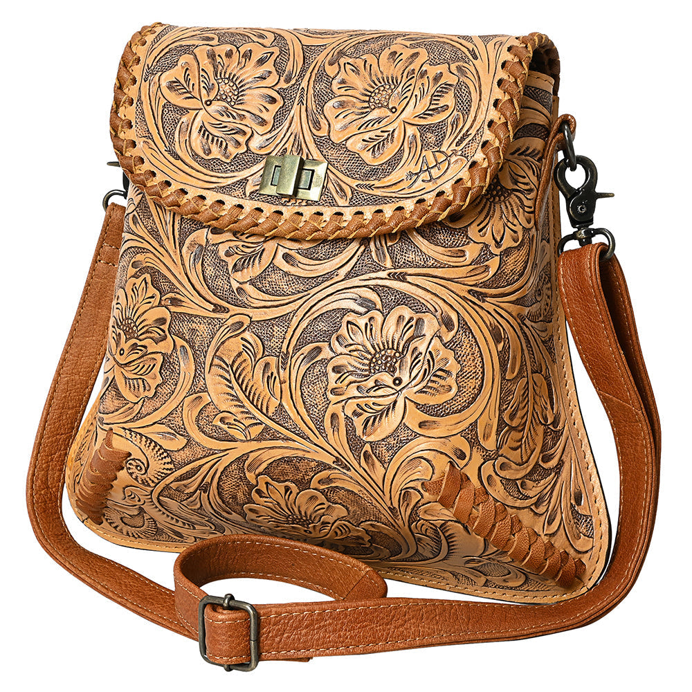 American Darling Crossbody Hand Tooled Genuine Leather