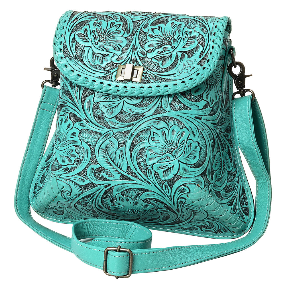 American Darling Crossbody Hand Tooled Genuine Leather