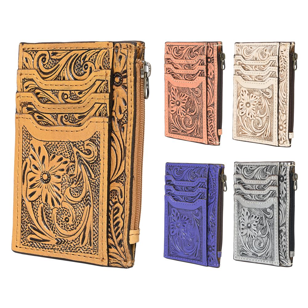 American Darling Card-Holder Hand Tooled Genuine Leather