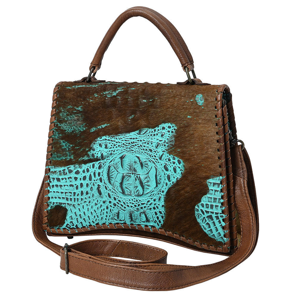 American Darling Tote Crocodile Embossed Genuine Leather
