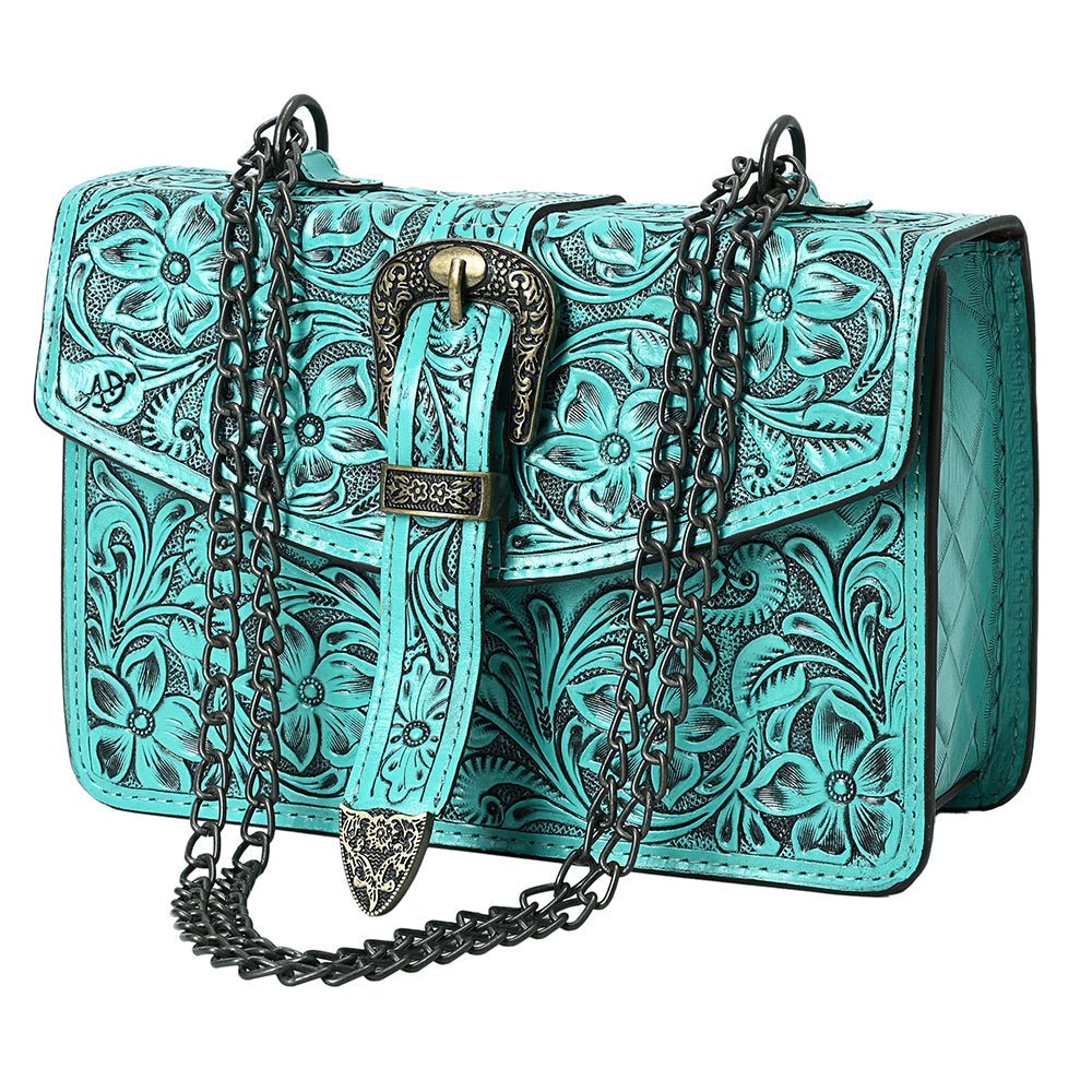 American Darling Small Crossbody Beautifully Hand Tooled Genuine Leather
