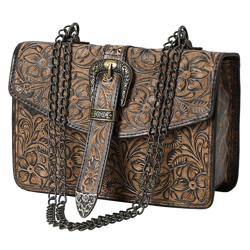 American Darling Small Crossbody Beautifully Hand Tooled Genuine Leather