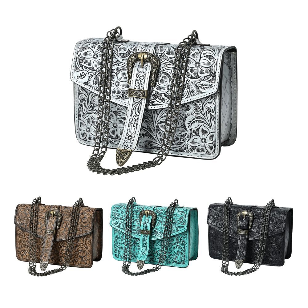 American Darling Small Crossbody Beautifully Hand Tooled Genuine Leather