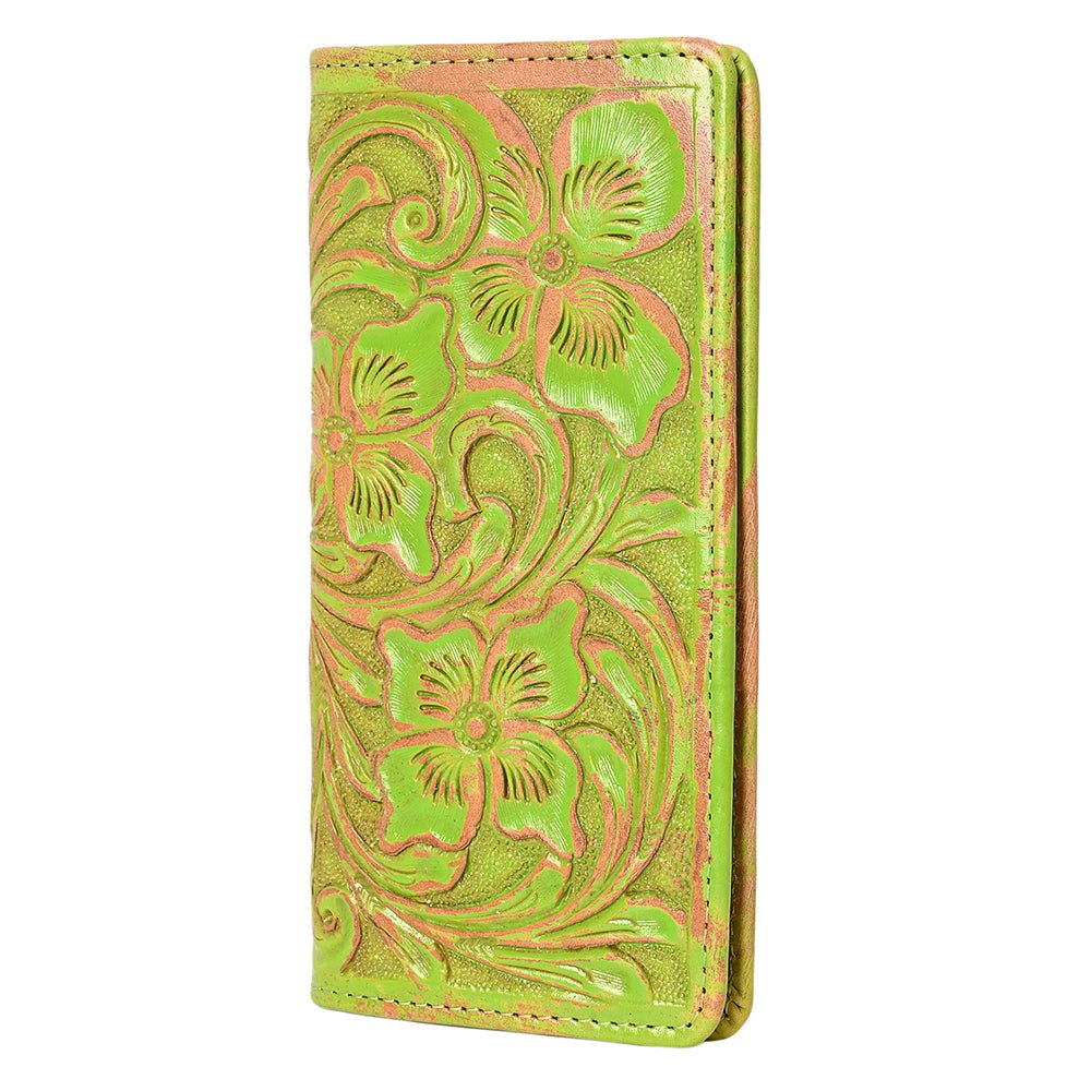 American Darling Clutch Beautifully Hand Tooled Genuine Leather