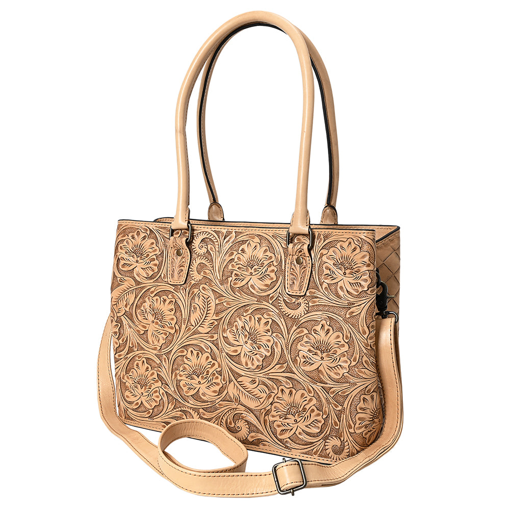 American Darling Tote Hand Tooled Genuine Leather