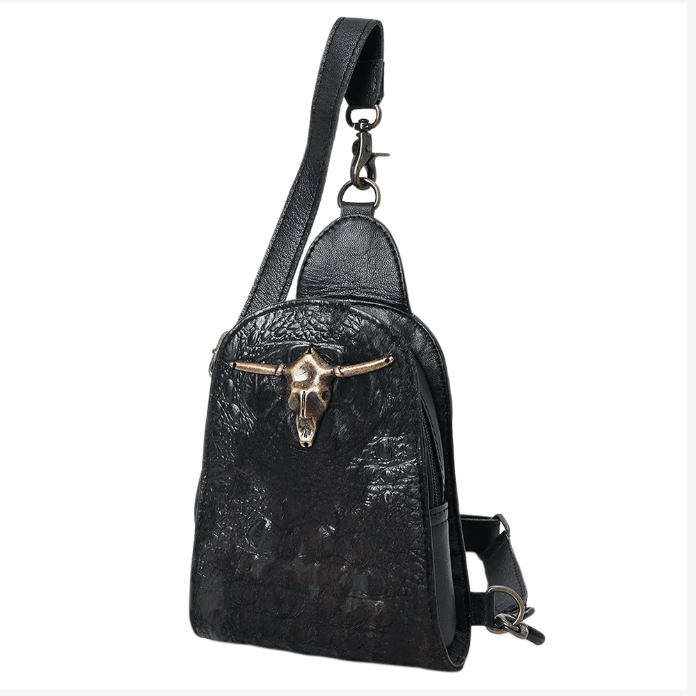 American Darling Sling Hair-On Crocodile embossed Genuine Leather