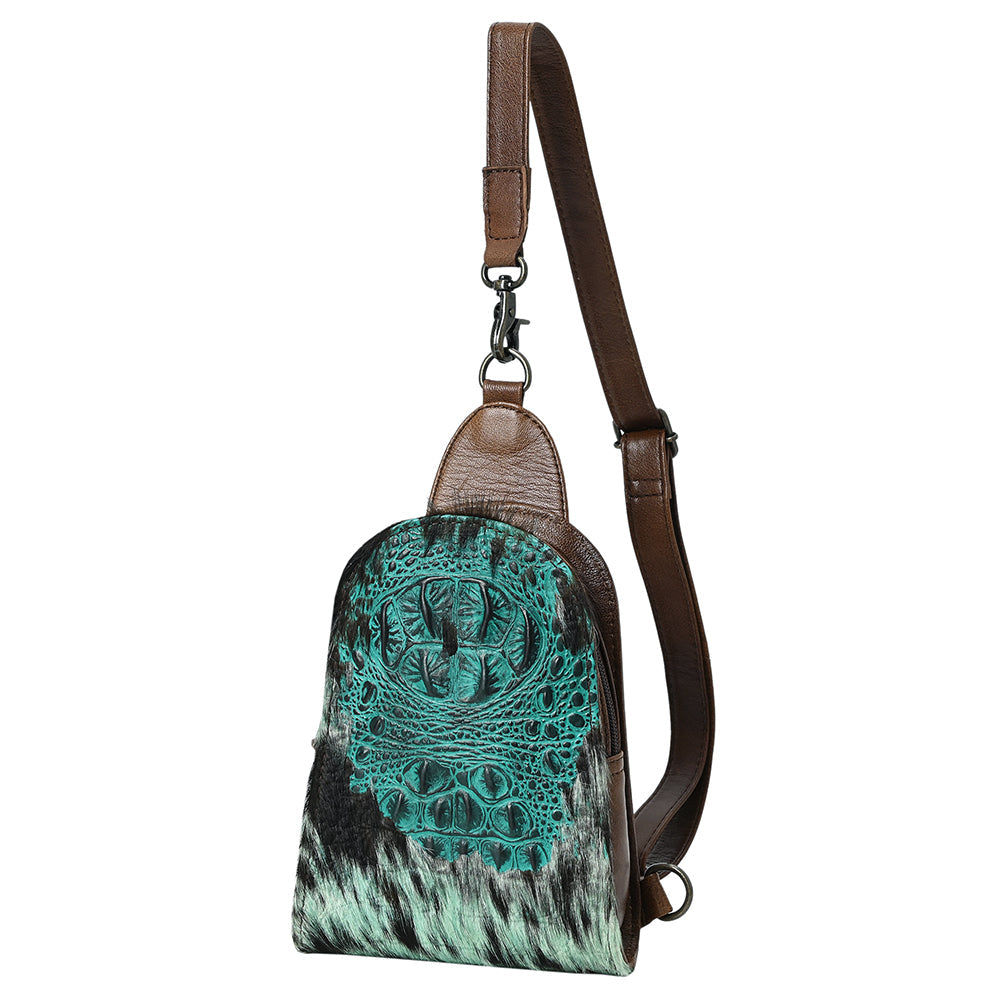 American Darling Sling Hair-On Crocodile embossed Genuine Leather